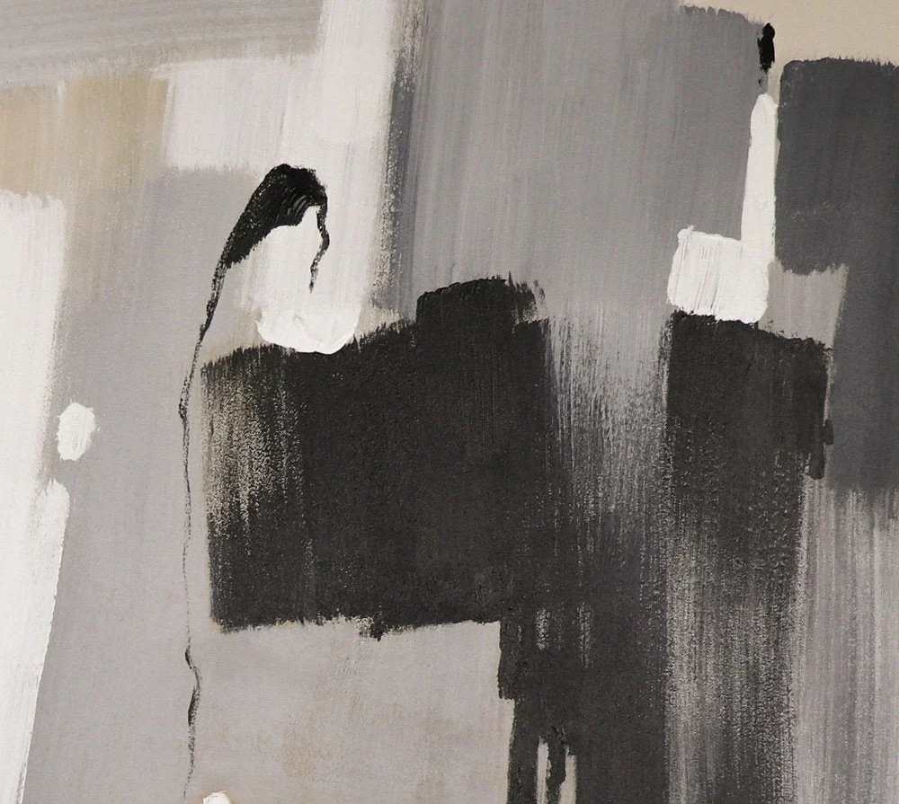 Gray White Modern You Abstract Canvas Wall Art 8W4V7 wall art